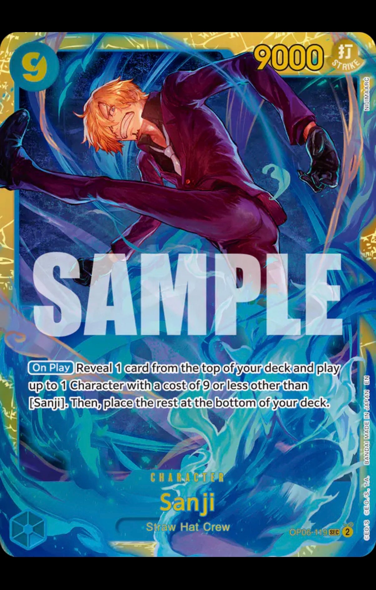 Sanji - OP06-119 (Reprint)
One Piece • Premium Booster -The Best- Vol. 2
SEC • OP06-119