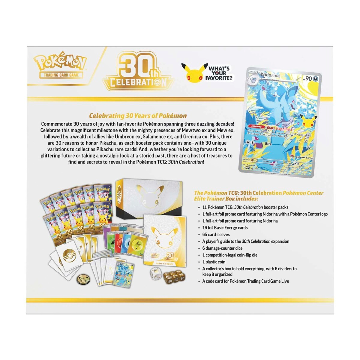 30th Celebration Pokémon Center Elite Trainer Box (PRE-ORDER)