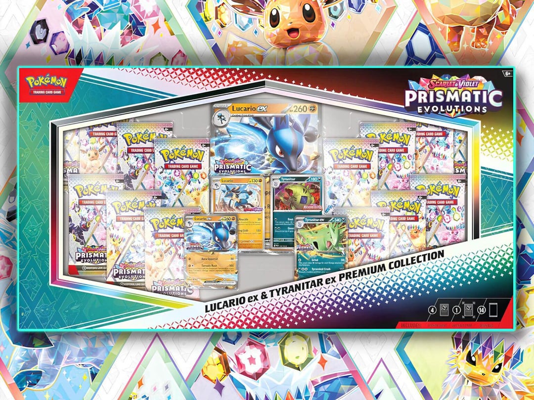 Prismatic Evolutions Lucario ex & Tyranitar ex Premium Collection