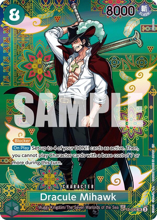 Dracule Mihawk - OP12-030 (SP)
One Piece • The Azure Sea's Seven
SR • OP12-030